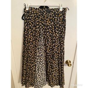 Zara Button Down Floral Skirt